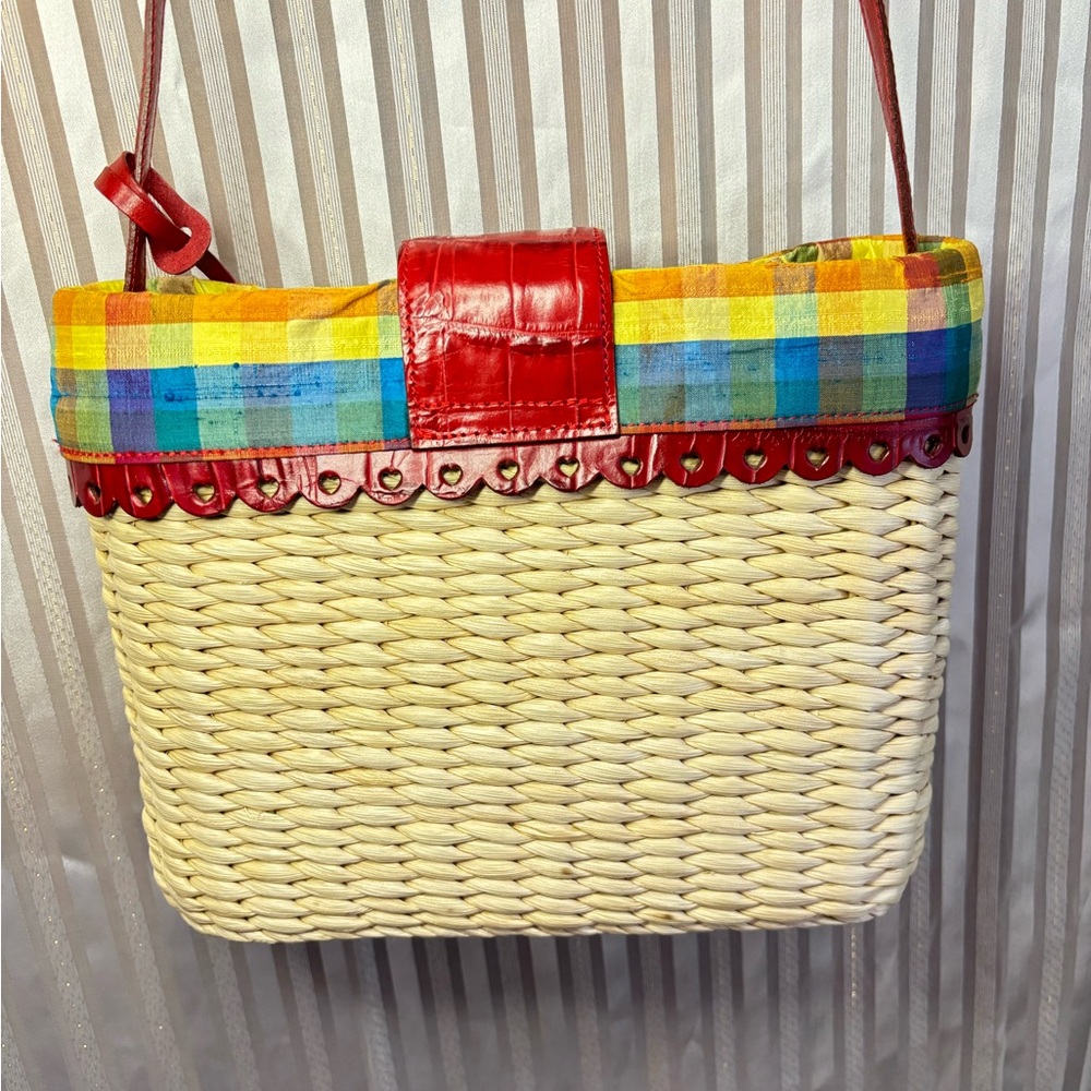 Brighton Poppy straw shoulder bag Vintage - Picture 5 of 16